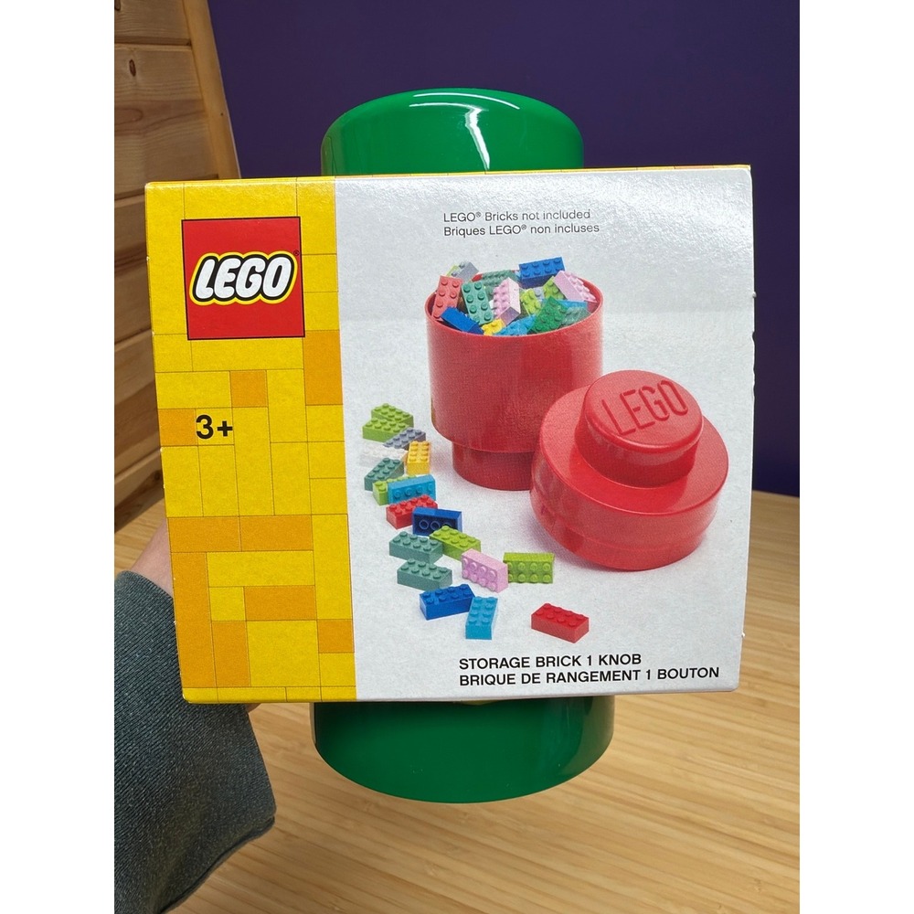 LEGO Green Storage Brick 1 Knob Container 4030 Stackable Organizer New